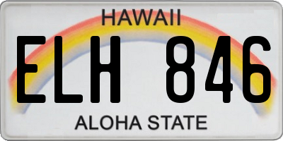 HI license plate ELH846