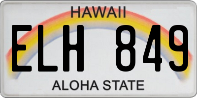 HI license plate ELH849