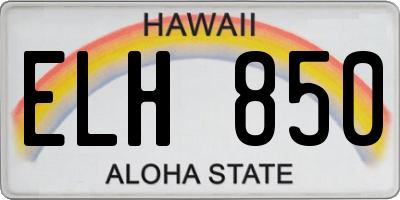 HI license plate ELH850