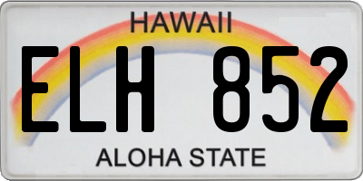 HI license plate ELH852