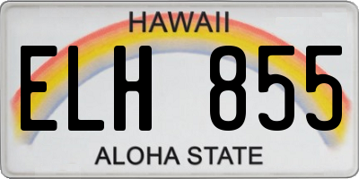 HI license plate ELH855