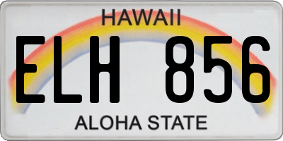 HI license plate ELH856