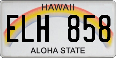 HI license plate ELH858