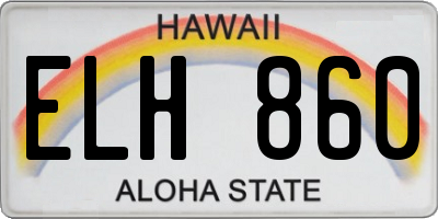 HI license plate ELH860