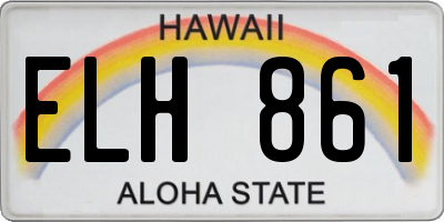 HI license plate ELH861