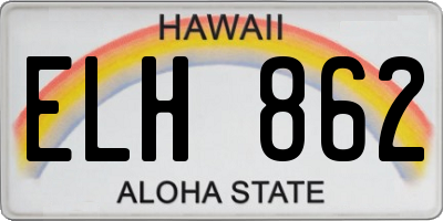 HI license plate ELH862
