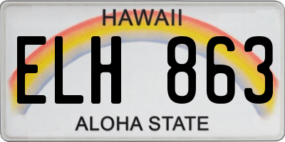 HI license plate ELH863