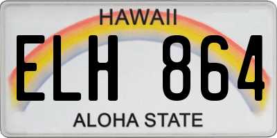 HI license plate ELH864