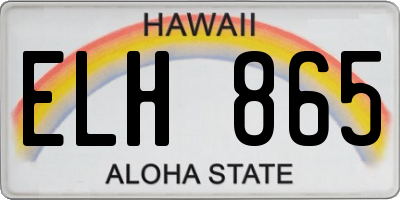 HI license plate ELH865