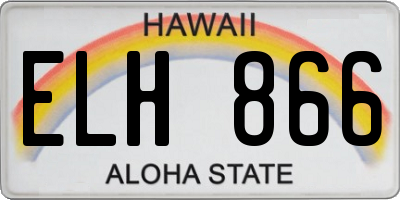HI license plate ELH866