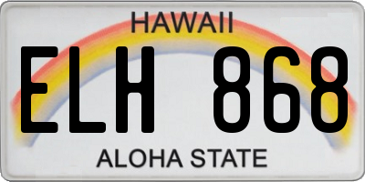 HI license plate ELH868