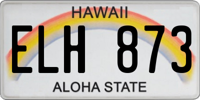 HI license plate ELH873
