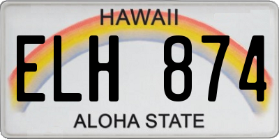 HI license plate ELH874