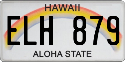HI license plate ELH879