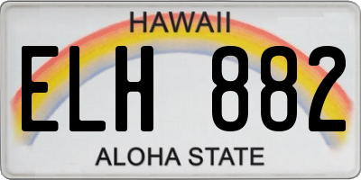 HI license plate ELH882