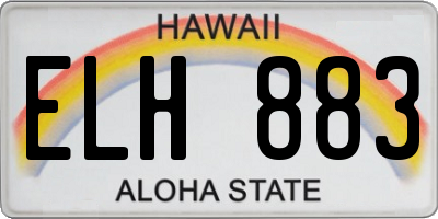 HI license plate ELH883