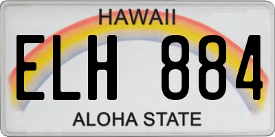 HI license plate ELH884
