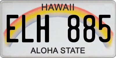 HI license plate ELH885