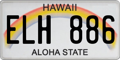 HI license plate ELH886