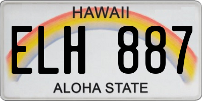 HI license plate ELH887