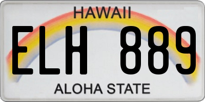 HI license plate ELH889