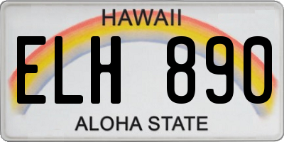 HI license plate ELH890