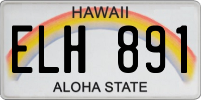 HI license plate ELH891