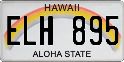 HI license plate ELH895