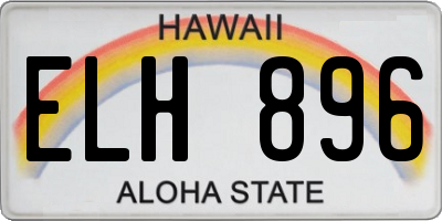 HI license plate ELH896