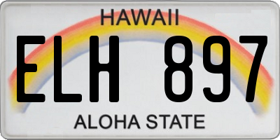 HI license plate ELH897