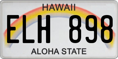 HI license plate ELH898
