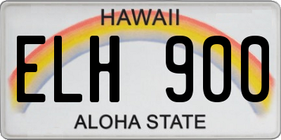 HI license plate ELH900