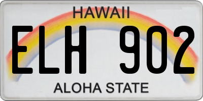 HI license plate ELH902