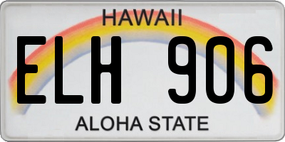 HI license plate ELH906