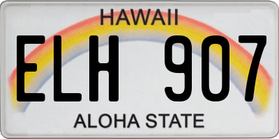 HI license plate ELH907
