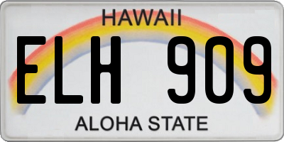 HI license plate ELH909