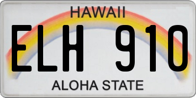HI license plate ELH910