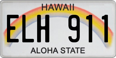 HI license plate ELH911