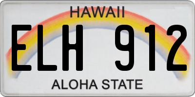 HI license plate ELH912