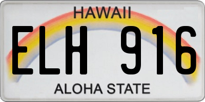 HI license plate ELH916