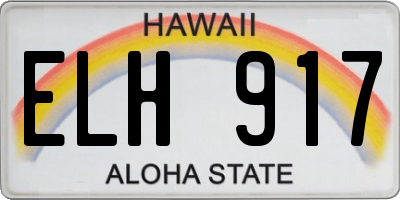 HI license plate ELH917