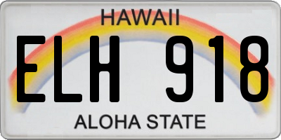 HI license plate ELH918