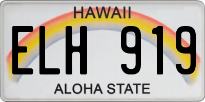 HI license plate ELH919