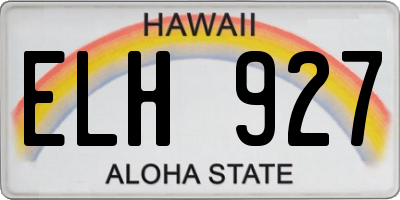 HI license plate ELH927