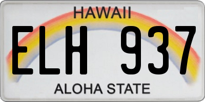 HI license plate ELH937