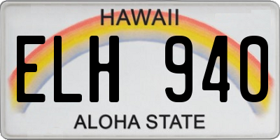 HI license plate ELH940
