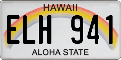 HI license plate ELH941