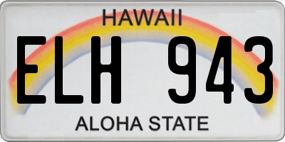 HI license plate ELH943