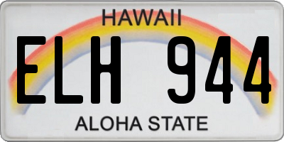 HI license plate ELH944