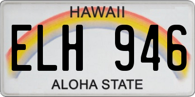HI license plate ELH946
